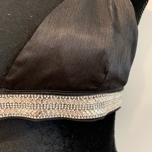 Forever 21 Black Satin Rhinestone Bralette - Picture 3 of 6